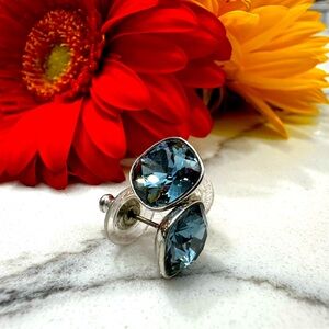 Swarovski Blue Crystal Stud Earrings